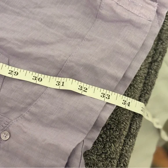 Men’s Cubavera Purple 100% Linen Casual Button Down Shirt 2X - Picture 8 of 8